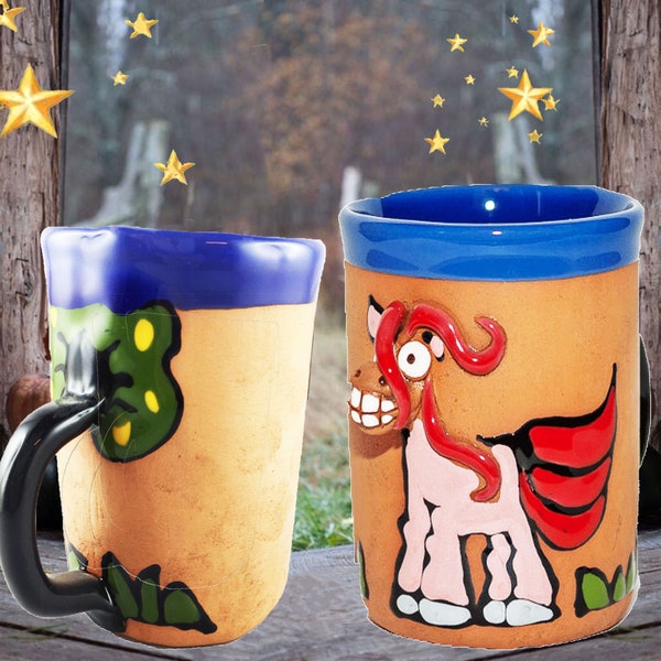 Filly-Pferd - Guten Morgen Tasse - 3-D-Fillypferd mit Henkel