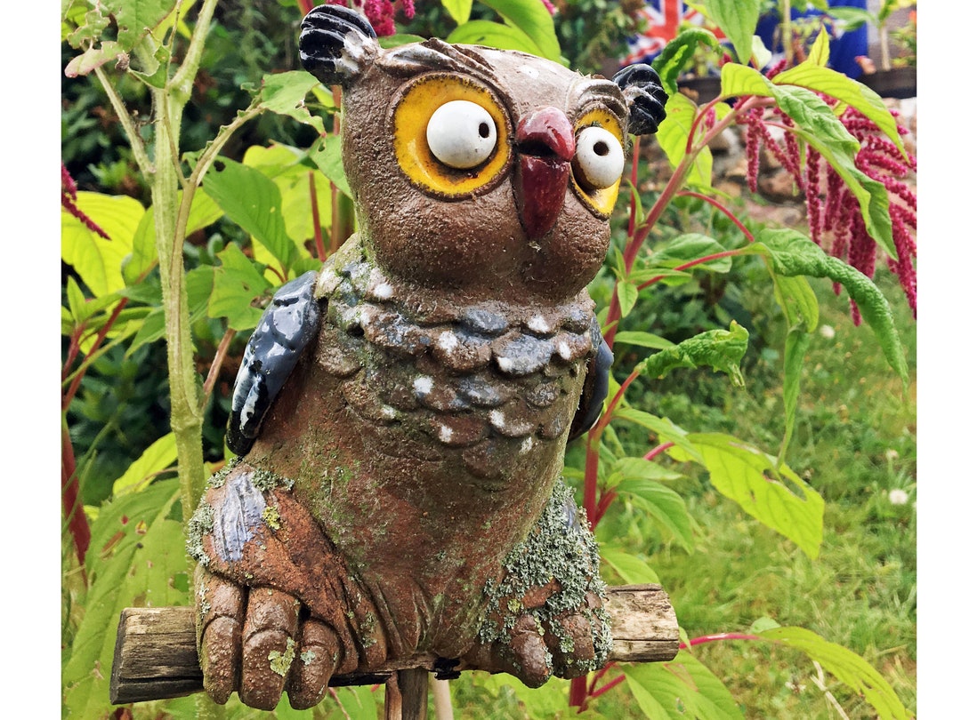 Eule Frostfeste Keramik Figur auf Stab aufsteckbar Etsy.de