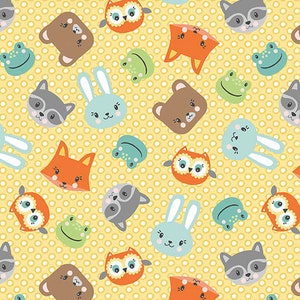Playhouse Pals by Jessica Flick - Yellow- - Sold by the 1/4 Meter- Sold by the 1/4 Meter