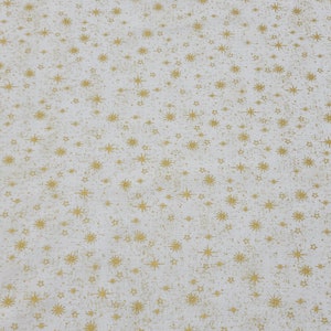 Star Sprinkle: Cream & Gold- - Sold by the 1/4 Meter- Sold by the 1/4 Meter