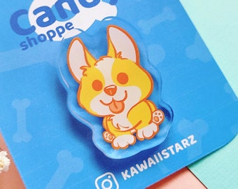Corgi Puppy Acrylic Pin