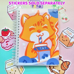 Blueberries and Cream Orange Kitty Reusable Sticker book