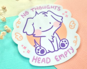 No Thoughts Head Empty Maltese Matte Vinyl Stickers Laptop Cellphone Journal Stationery Waterproof