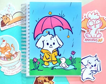Rainy Day Maltese Reusable Sticker book