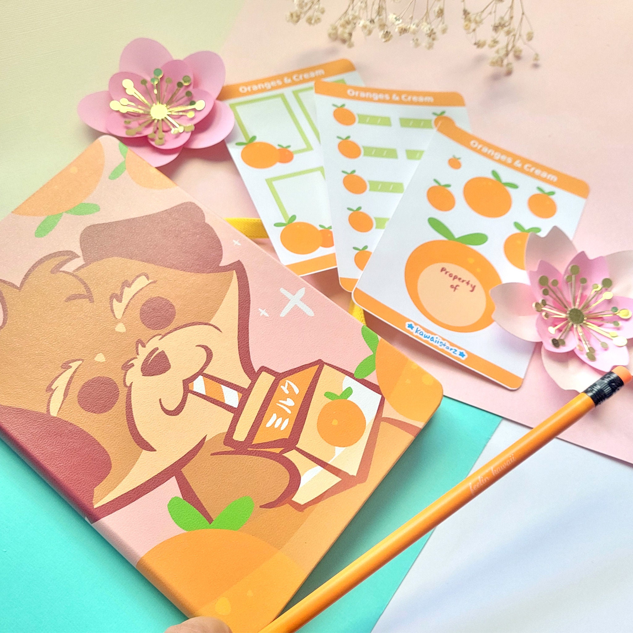 Oranges and Cream Yorkie Leatherette Journal