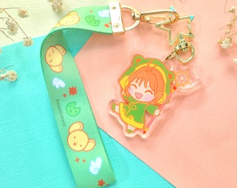 Sakura Frog Mini Lanyard Keychain Charm