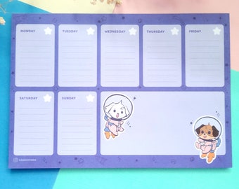 Space Puppies Weekly Planner A5 Notepad