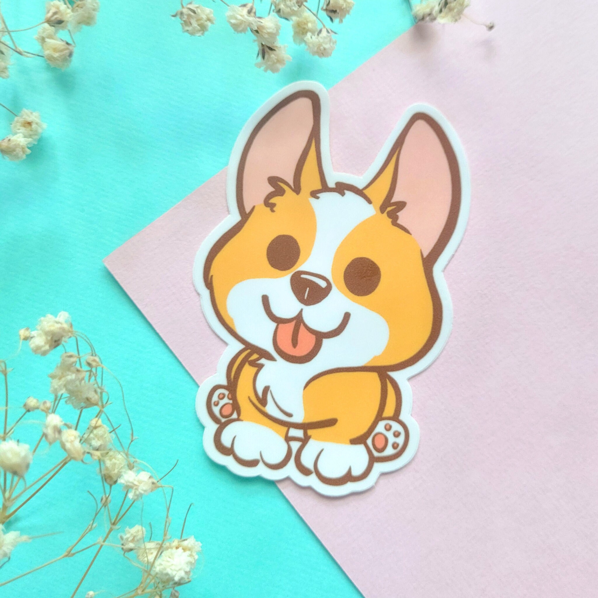 Labratory Corgi Sticker Corgi Waterproof Laminated Matte Sticker - Etsy