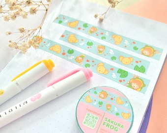 Sakura Frog Kawaii Anime Washi Tape