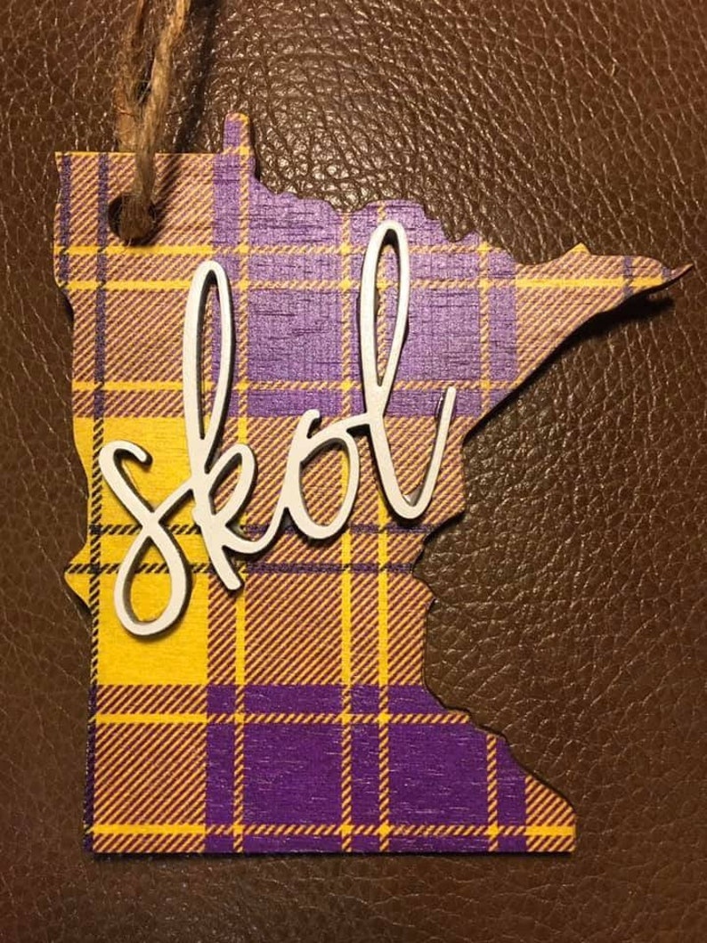 MN Skol Plaid Ornament
