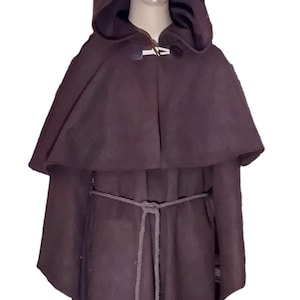Monk Robe With Hood & Capelet Rope Belt From Polyester Wool Custom Made ...