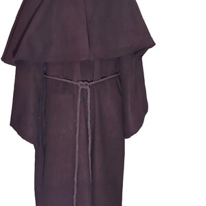 Monk Robe With Hood & Capelet Rope Belt From Polyester Wool Custom Made ...