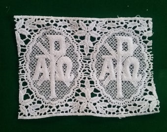 4.5" Wide Cotton Altar Lace White Religious Design Church Lace Sold By The Yard