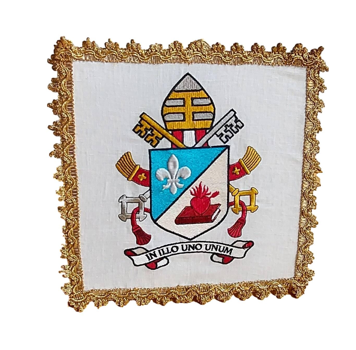 Pope Leo XIV Coat of Arms Chalice Pall Embroidered on Linen - Etsy
