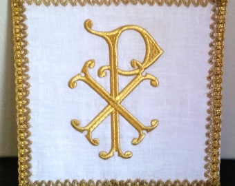 Calice Pall brodé grand IHS 100% Lin - Etsy France Calice Pall brodé grand IHS 100% Lin - Etsy France