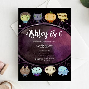 6th Birthday Invitation INSTANT DOWNLOAD sixth birthday invite, Spooky Party, Halloween, Ghosts, Scary