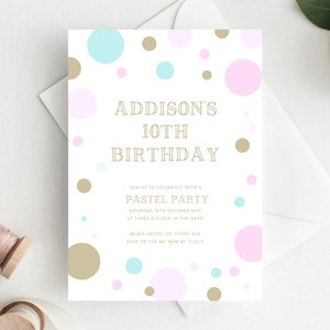10th Birthday Invitation INSTANT DOWNLOAD tenth birthday invite,