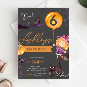 6. Geburtstag Einladung INSTANT DOWNLOAD sechster Geburtstag einladen, Spooky Party, Halloween, Gespenster, Scary