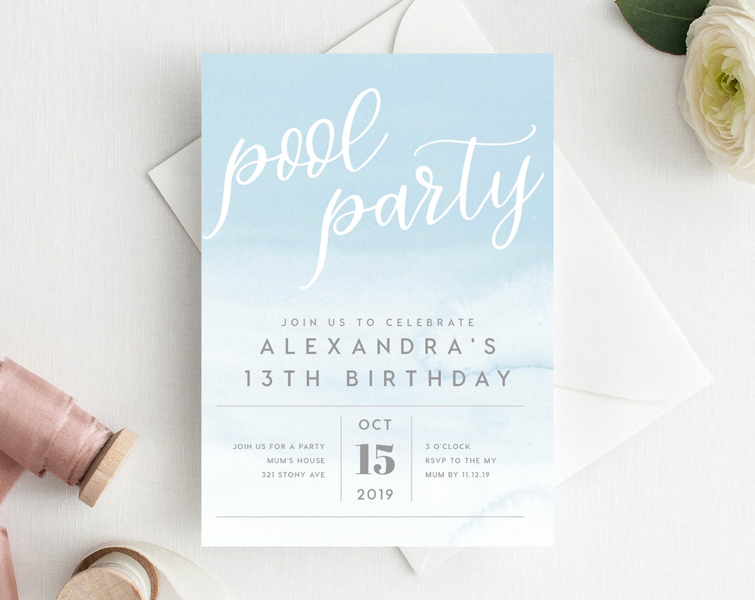13th Birthday Invitation INSTANT DOWNLOAD Thirteenth Birthday Invite ...