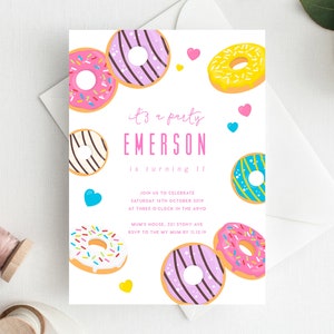 11th Birthday Invitation INSTANT DOWNLOAD eleventh birthday invite, Sprinkle Party, Donuts, Candy, Rainbow, Rainbow Confetti