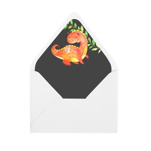Dinosaur Envelope Liner INSTANT DOWNLOAD Envelope Liners, Birthday Invitation, A7 & Reply Size, Envelope Pattern, Envelope Printing