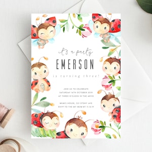 3rd Birthday Invitation INSTANT DOWNLOAD third birthday invite, Editable, Fox Birthday Invite, Girls Birthday, Woodland, Foxes