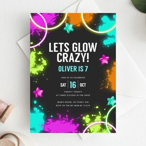 7th Birthday Invitation INSTANT DOWNLOAD seventh birthday invite