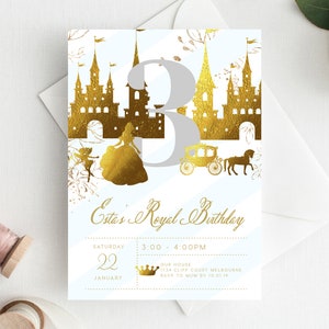 3rd Birthday Invitation INSTANT DOWNLOAD third birthday invite, princess, royal party, fairytale, castle