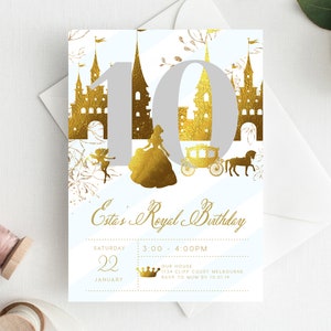 10th Birthday Invitation INSTANT DOWNLOAD tenth birthday invite, princess, royal party, fairytale, castle