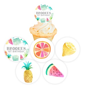 Cupcake Party Toppers, Printable Baking Party, Birthday Sprinkle, Cupcake Decor, Girls Birthday Cupcake Printables, Template - Fruit