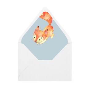 Fox Envelope Liner INSTANT DOWNLOAD Envelope Liners, Birthday Invitation, A7 & Reply Size, Envelope Pattern, Envelope Printing