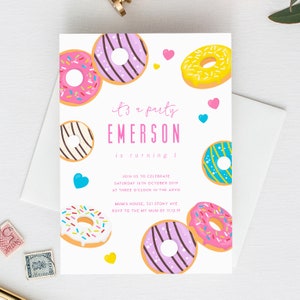 1st Birthday Invitation INSTANT DOWNLOAD first birthday invite, Sprinkle Party, Donuts, Candy, Rainbow, Rainbow Confetti