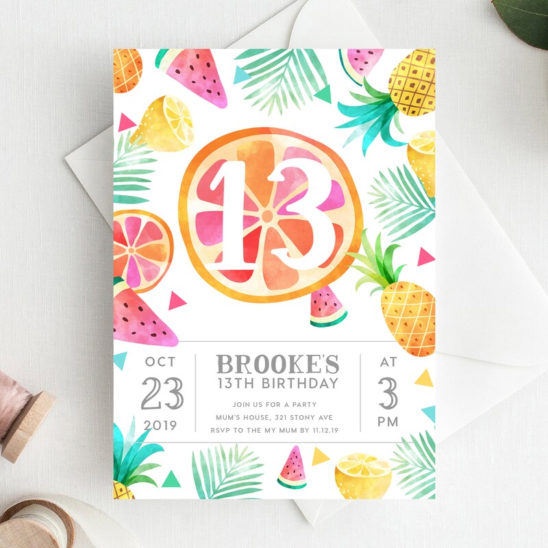 13th Birthday Invite - Etsy Australia