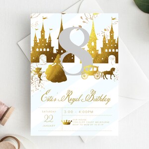 8th Birthday Invitation INSTANT DOWNLOAD eighth birthday invite, princess, royal party, fairytale, castle