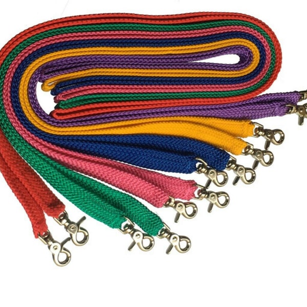 Horse Pony Reins Soft Nylon Braided In 1 length With Trigger Snaps