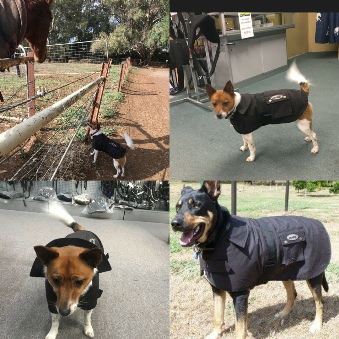 Oilskin Dog Coat Nullarbor Rug Waterproof Winter Sherpa Fur Lined FREE