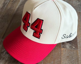 Custom Embroidered Baseball Hat, Personalized Number Cap, TwoTone Snapback, Sports Team Hat, Athlete Gift