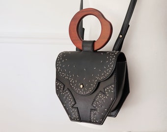 Black Crossbody Bag, Small crossbody bag, vegan leather Purse bag, mothers day gift, Evening Purse