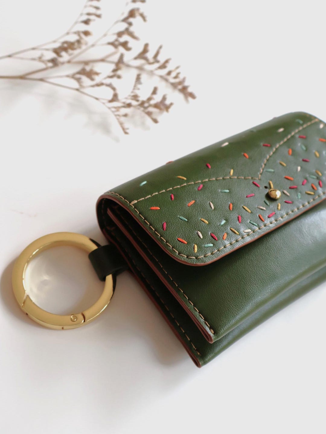 Keychain wallet and carholder set, crossbody cute wallet for women, personalized unique gift for her