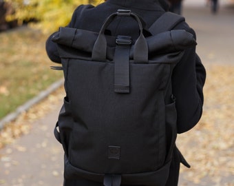 Rucksack Roll Top / Laptoptasche / Damen Rucksack / Herren Rucksack / Rucksack für Reisen / Rucksack