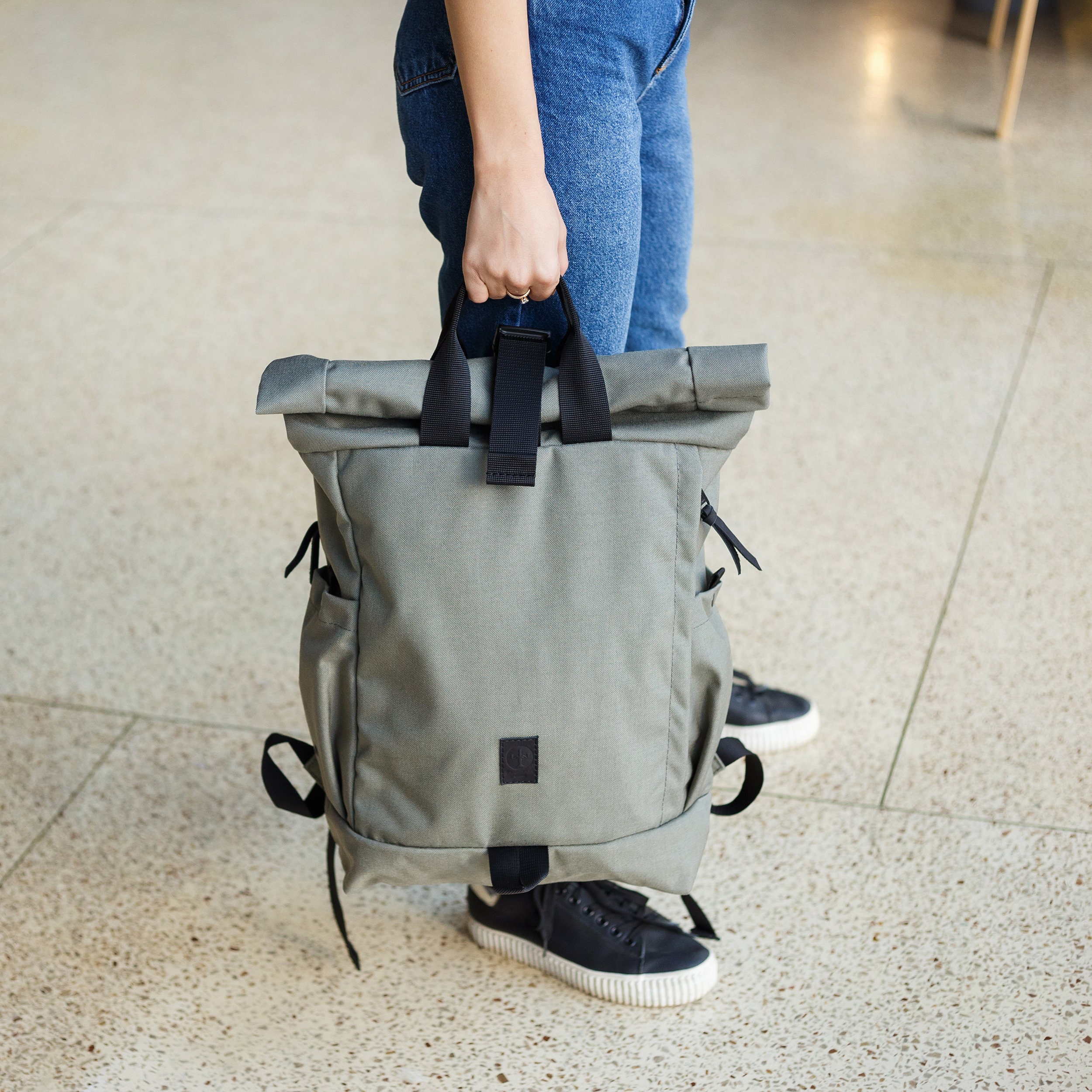 Backpack Roll Top Laptop Bag Women Backpack Men Backpack Large Etsy