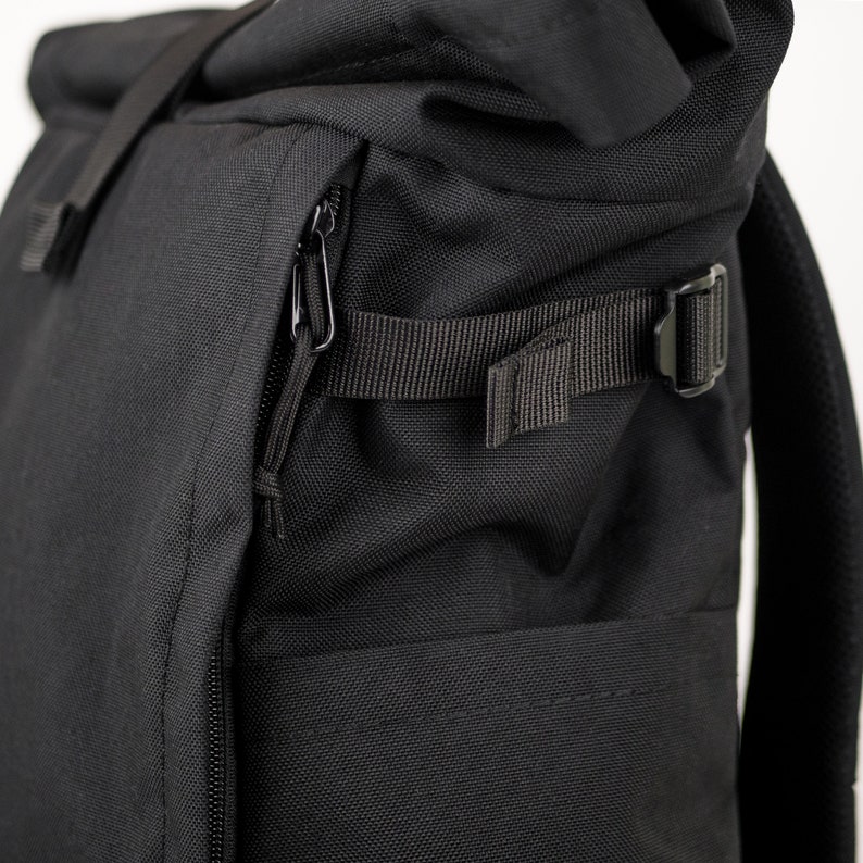 Roll Top Cordura Backpack Black Men's Backpack Large - Etsy