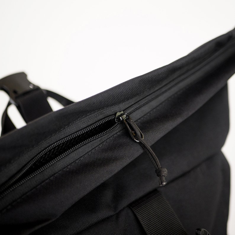 Roll Top Cordura Backpack Black Men's Backpack Large - Etsy