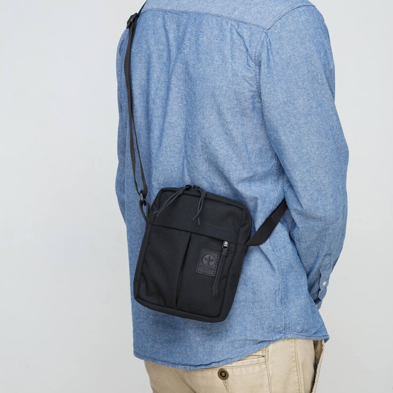 Black Shoulder Bag / Black Small Messenger Bag / Travel Bag / Etsy