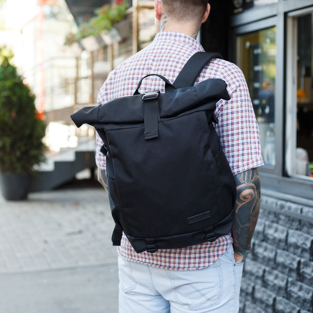 Heroic Knight Roll Top Laptop Backpack - Expandable 18L To 27L, Water-Resistant, USB Charging