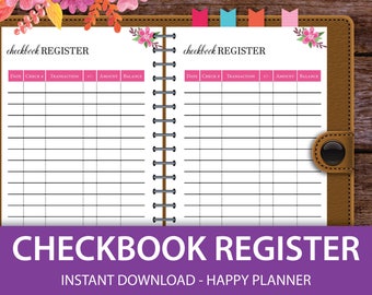 checkbook register check register travelers notebook planner etsy