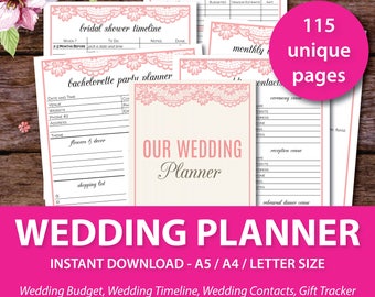 wedding planner printable wedding binder printables wedding etsy