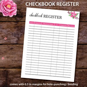 Checkbook Register, Check Register, Happy Planner Big Happy Planner ...