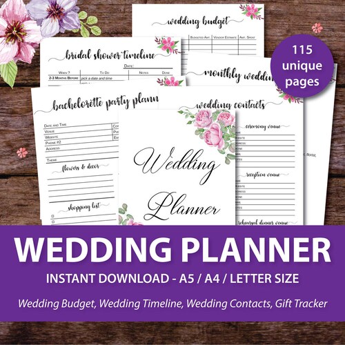 Wedding Planner Printable Wedding Binder Printables Wedding - Etsy