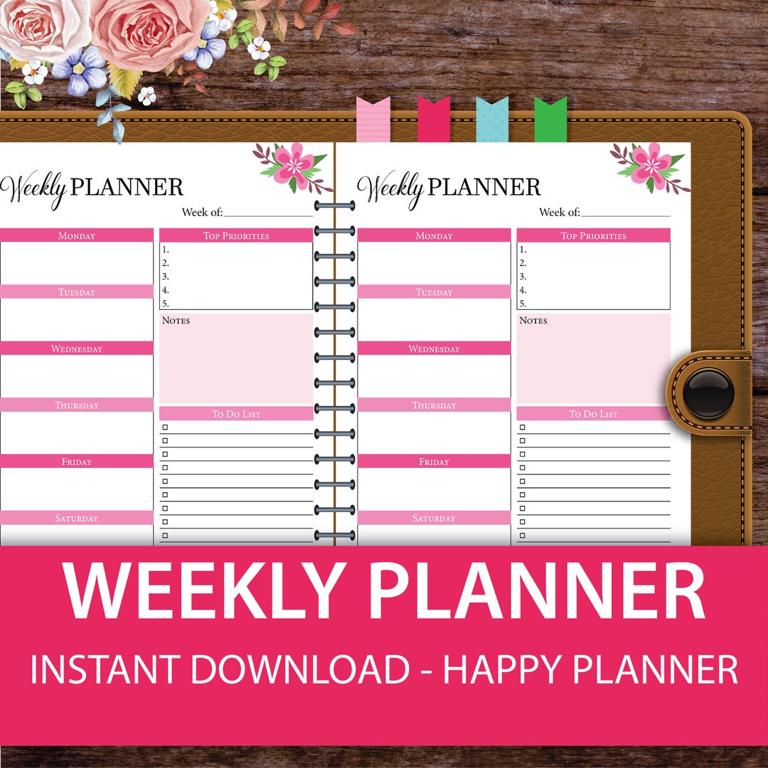 Weekly Planner Weekly Organizer Weekly Plan Weekly - Etsy
